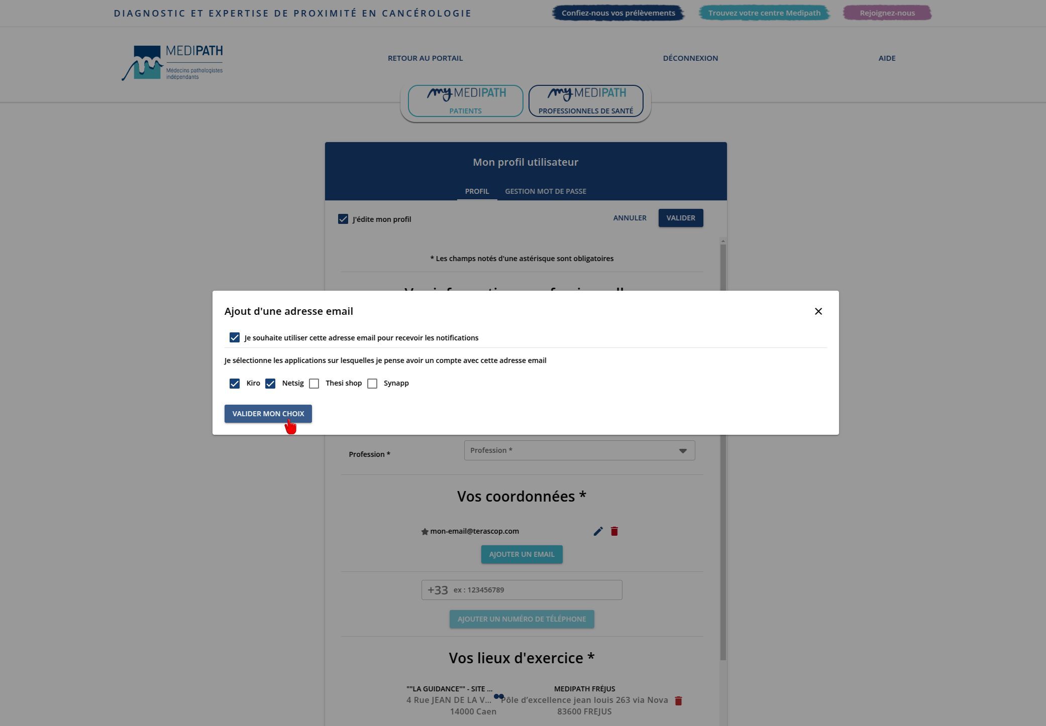 Mon profil utilisateur
